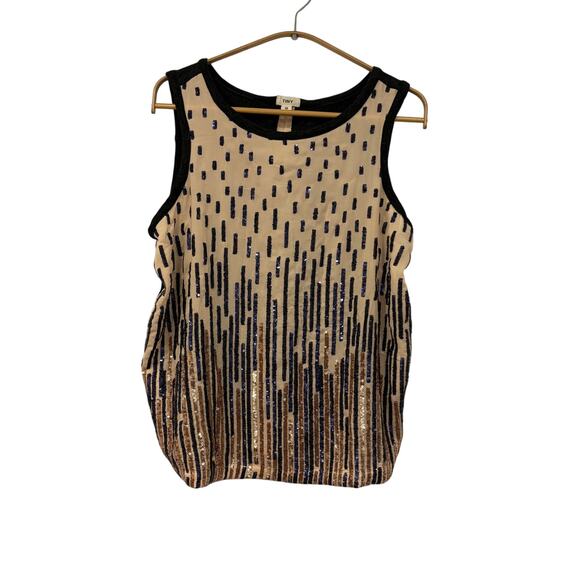 Tiny Anthropologie Sequin Tanks Size Medium Mixed Media Festival Night Out - Picture 1 of 8